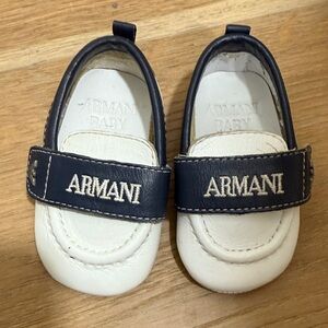 Giorgio Armani Baby Shoes in White and Navy